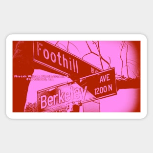 Foothill Boulevard & Berkeley Avenue, Claremont, California by Mistah Wilson Sticker